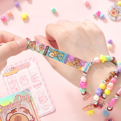 Capybara Sticker Roll and Bracelet Kit